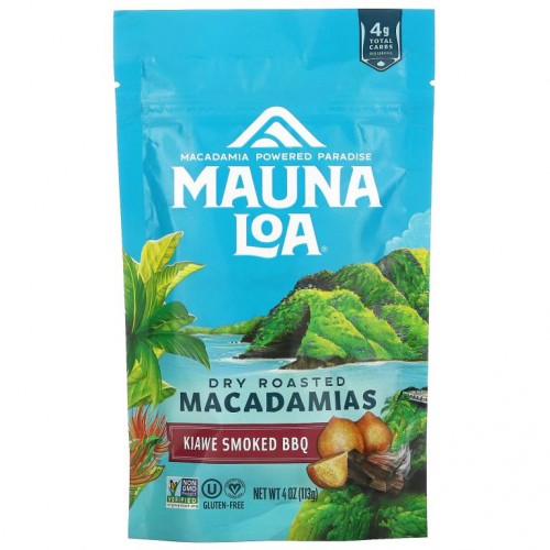 Mauna Loa, Dry Roasted Macadamias, Kiawe Smoked BBQ, 4 oz (113 g)