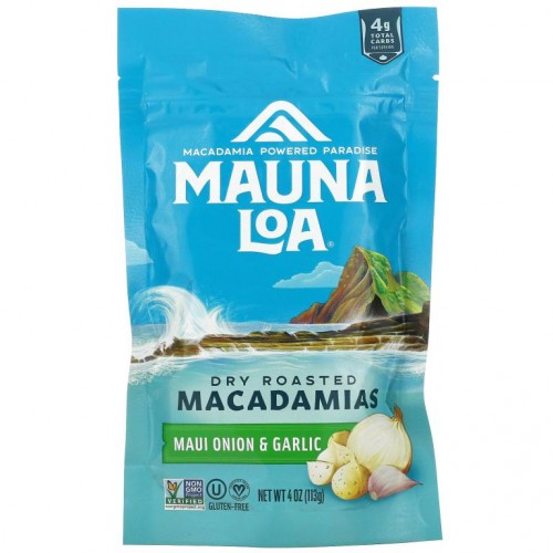 Mauna Loa, Dry Roasted Macadamias, Maui Onion & Garlic, 4 oz (113 g)