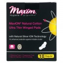 Maxim Hygiene Products, 울트라 씬 날개형 패드, 내추럴 실버 ION 기술, 레귤러, 10개입