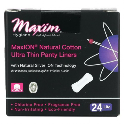 Maxim Hygiene Products, 울트라 씬 팬티 라이너, Natural Silver MaxION 기술, 라이트, 팬티 라이너 24개
