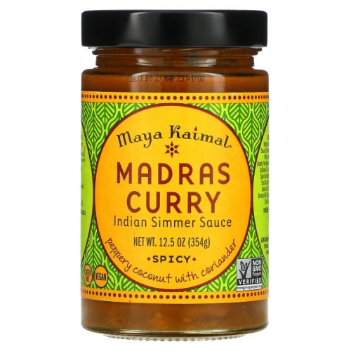 Maya Kaimal, Madras Curry Indian Simmer Sauce, Spicy, 12.5 oz (354 g)