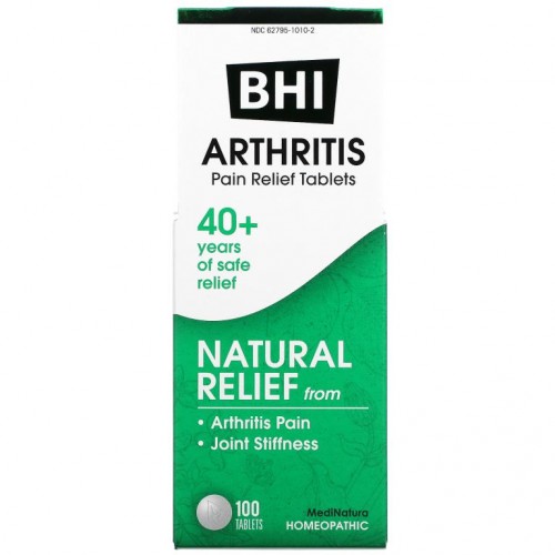 MediNatura, BHI, Arthritis, Pain Relief Tablets, 100 Tablets