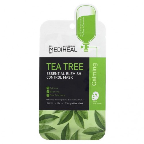 Mediheal, 티트리, 에센셜 블레미시 컨트롤 뷰티 마스크, 1매, 24ml(0.81fl oz)