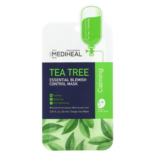 Mediheal, 티트리, 에센셜 블레미시 컨트롤 뷰티 마스크, 5매, 매당 24ml(0.81fl oz)