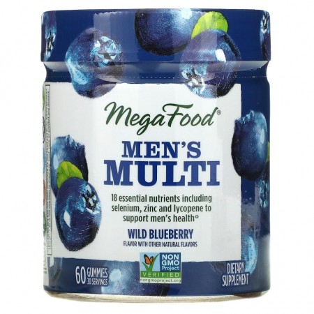 MegaFood, 남성용 멀티 구미젤리, 야생 블루베리, 60개