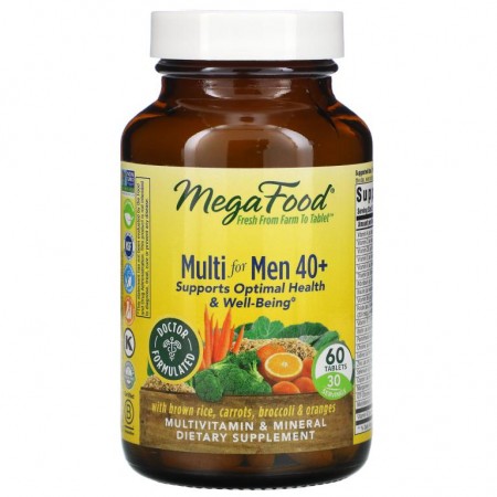 MegaFood, 40세 이상 남성용 종합비타민, 60정