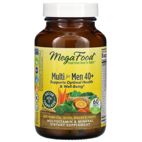 MegaFood, 40세 이상 남성용 종합비타민, 60정
