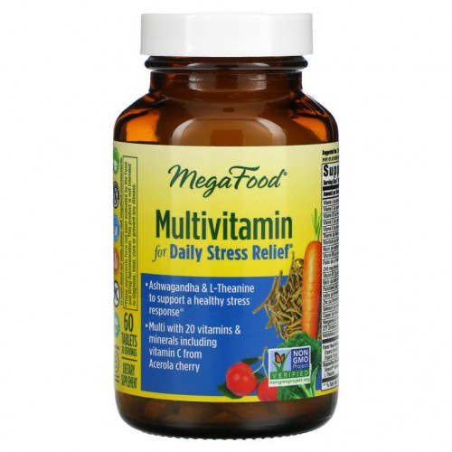 MegaFood, Multivitamin for Daily Stress Relief, 60 Tablets