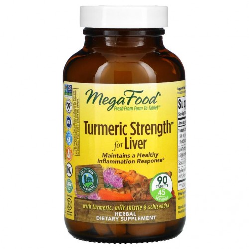 MegaFood, 간 건강용 Tumeric Strength, 90정