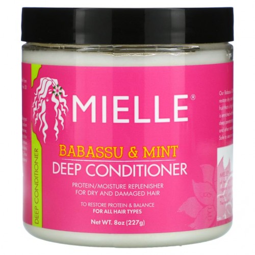 Mielle, Babassu & Mint, Deep Conditioner, For Dry and Damaged hair, 8 oz (227 g)