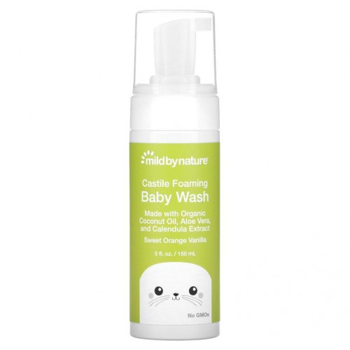 Mild By Nature, 포밍 카스티야 베이비 워시, 스위트 오렌지 바닐라, 148ml(5fl oz)