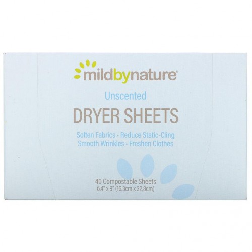 Mild By Nature, 건조기 시트, 무향, 자연 분해 시트 40매
