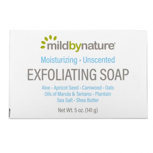 Mild By Nature, 각질 제거 비누, 마룰라, 타마누 오일 및 시어버터 함유, 무향, 141g(5oz)