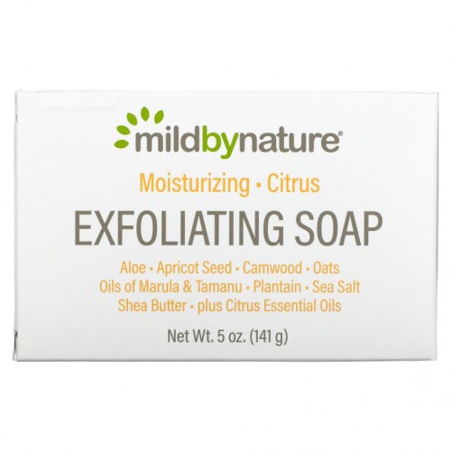 Mild By Nature, 각질 제거 비누 바, 마룰라 & 타마누 오일 + 시어버터 함유, 시트러스, 141g(5oz)
