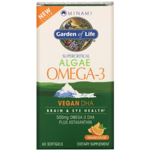 Minami Nutrition, 비건DHA, 슈퍼 크리티컬 오메가3 보조제, 오렌지 맛, 60 소프트젤
