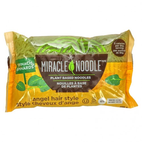 Miracle Noodle, 시금치, 엔젤 헤어, 200g