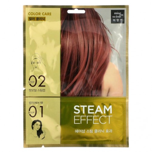 Mise En Scene, Steam Effect Hair Pack, Color Care, 1 Set