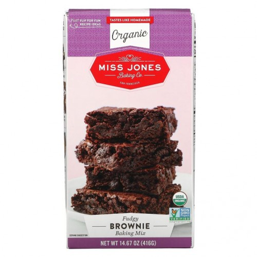 Miss Jones Baking Co, 유기농 베이킹 믹스, 퍼지 브라우니 맛, 416g(14.67oz)