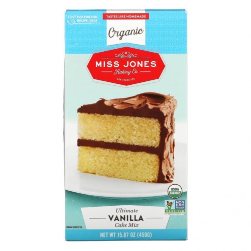 Miss Jones Baking Co, 오가닉 얼티메이트 케이크 믹스, 바닐라 맛, 450g(15.87oz)