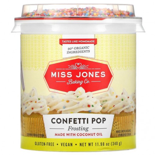 Miss Jones Baking Co, Organic Frosting, Confetti Pop, 11.98 oz (340 g)