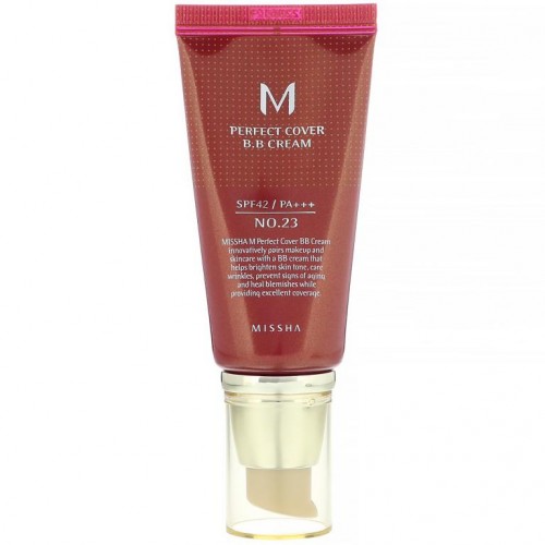 Missha, M 퍼펙트 커버 B.B 크림, SPF 42 PA+++, No. 23 내츄럴 베이지, 50ml(1.7oz)