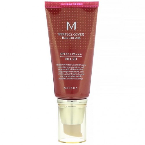 Missha, M Perfect Cover B.B Cream, SPF 42 PA+++, No. 29 Caramel Beige, 1.7 oz (50 ml)