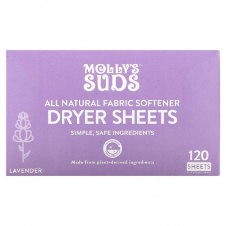 Molly's Suds, Dryer Sheets, Lavender, 120 Sheets