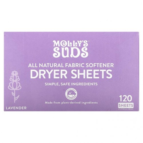 Molly's Suds, Dryer Sheets, Lavender, 120 Sheets