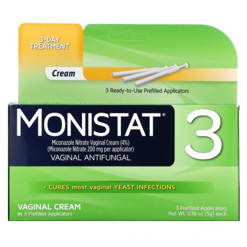 Monistat, 3일 트리트먼트 크림, 프리필드 애플리케이터 3개, 각 5g(0.18oz)