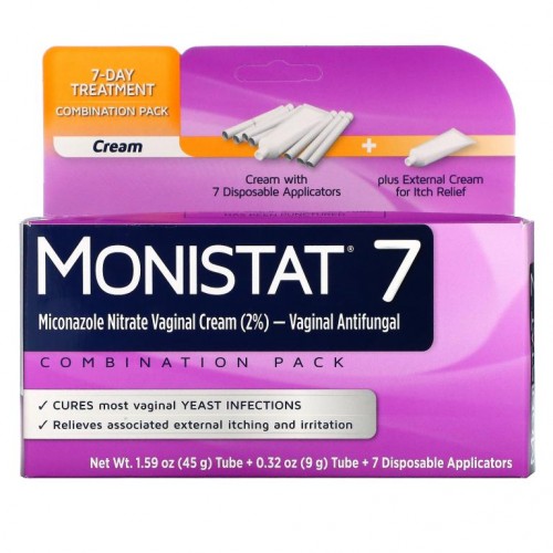 Monistat, 7일 트리트먼트 크림, 콤비네이션 팩, 일회용 애플리케이터 7개