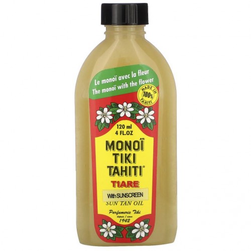 Monoi Tiare Tahiti, 자외선 차단제 포함 썬탠 오일, SPF 3, 120ml(4fl oz)
