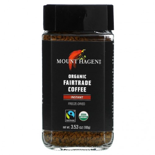 Mount Hagen, 유기농 공정 무역 인스턴트 커피, 동결 건조, 100g(3.53oz)