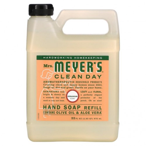 Mrs. Meyers Clean Day, 액상형 비누 리필, 제라늄 향기, 33 액량 온스 (975 ㎖)