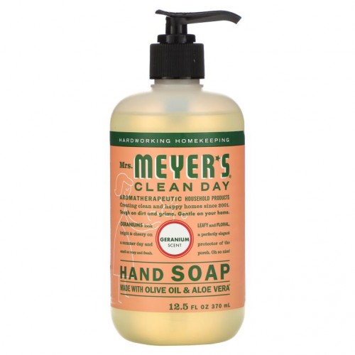 Mrs. Meyers Clean Day, 핸드 솝, 제라늄 향, 370ml(12.5fl oz)
