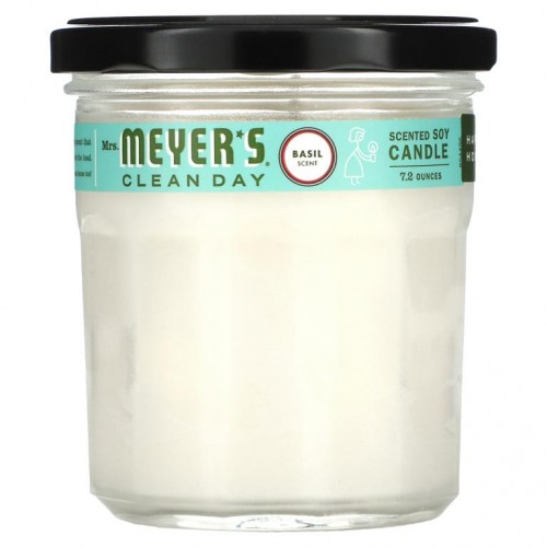 Mrs. Meyers Clean Day, 소이 향초, 바질 향, 7.2oz