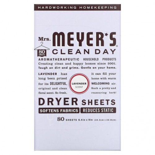 Mrs. Meyers Clean Day, 건조기 시트, 라벤더 향, 시트 80개입