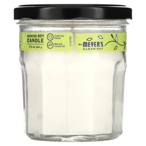 Mrs. Meyers Clean Day, Scented Soy Candle, 레몬 버베나 향, 204g(7.2oz)