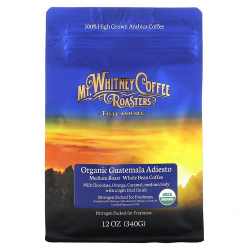 Mt. Whitney Coffee Roasters, 유기농 과테말라 아디에스토, 원두커피, 미디엄 로스트,340g(12oz)
