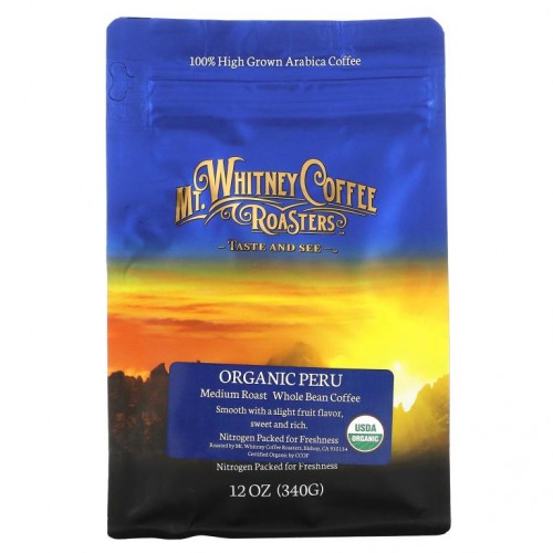 Mt. Whitney Coffee Roasters, 유기농 페루, 원두커피, 미디엄 로스트, 340g(12oz)