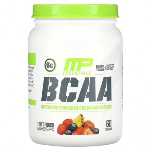 MusclePharm, 에센셜스, BCAA, 후르츠 펀치, 516g(1.14lbs)