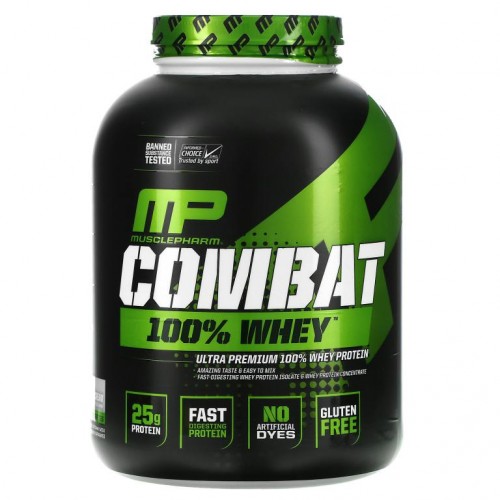 MusclePharm, Combat 100% Whey Protein, 쿠키 앤 크림, 2,269g(5lbs)