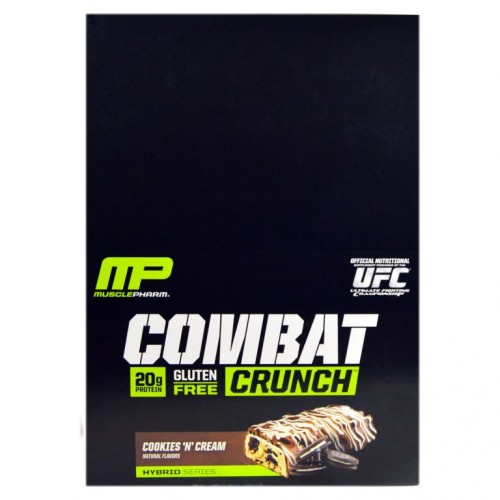 MusclePharm, 컴배트 크런치(Combat Crunc), 쿠키앤 크림(Cookies 'N' Cream), 12 개입, 각 2.22 oz (63 g)