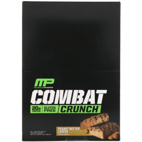 MusclePharm, Combat Crunch, 피넛버터 러버, 12 개입, 각 63 g(2.22 oz)