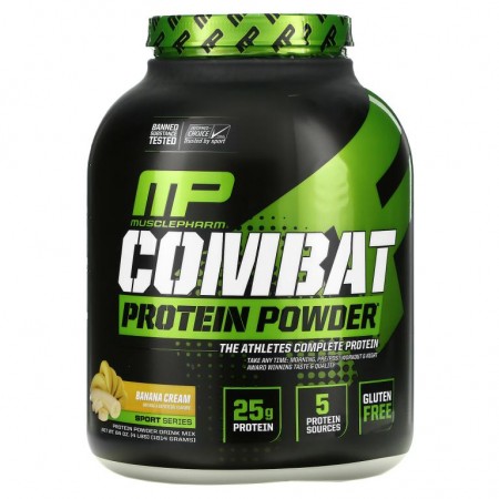 MusclePharm, Combat Protein Powder, 바나나 크림, 1,814g(4lbs)