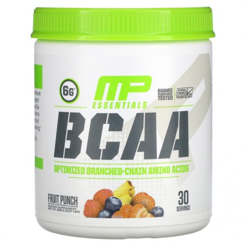 MusclePharm, Essentials, BCAA, 프루트 펀치, 258g(0.57lbs)