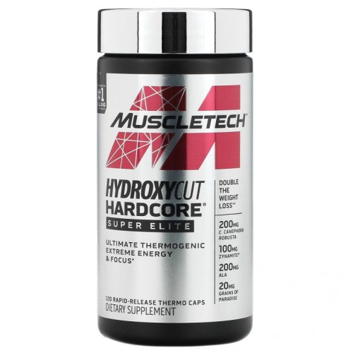 MuscleTech, Hydroxycut Hardcore, 슈퍼 엘리트, 속방형 써모 캡슐 120정