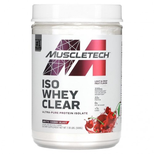 MuscleTech, ISO Whey Clear, Ultra-Pure Protein Isolate, Arctic Cherry Blast, 1.10 lbs (503 g)
