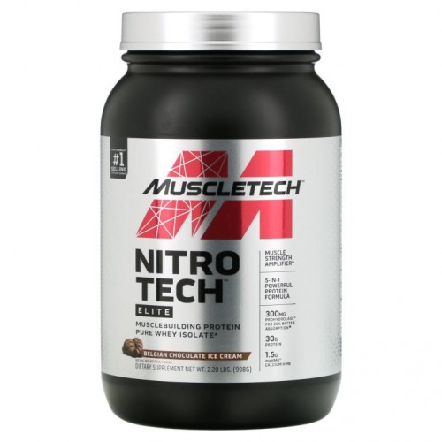 MuscleTech, Nitro Tech Elite, Belgian Chocolate Ice Cream, 2.2 lbs (998 g)