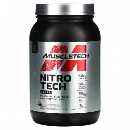 MuscleTech, Nitro Tech Elite, Cookies & Cream, 2.21 lbs (1 kg)