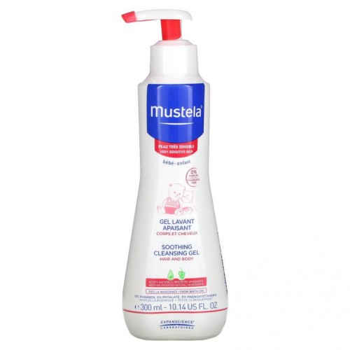 Mustela, 아기용, 수딩 클렌징 젤, 극민감성 피부, 항료 무함유, 300ml(10.14fl oz)